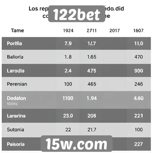 Comparação de odds entre 122bet e concorrentes